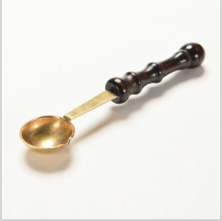 Fire seal, fire spoon with retro wooden handle, fire spoon heating wax particles accessory Ib4
