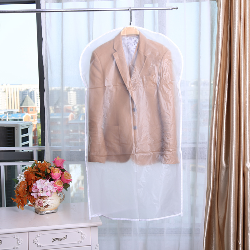 厂家直销衣服防尘无纺布西服套 大衣旅行收纳袋透明立体衣罩批发