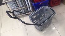 Supermarket basket plastic basket with wheels plastic basket with rollers supermarket basket