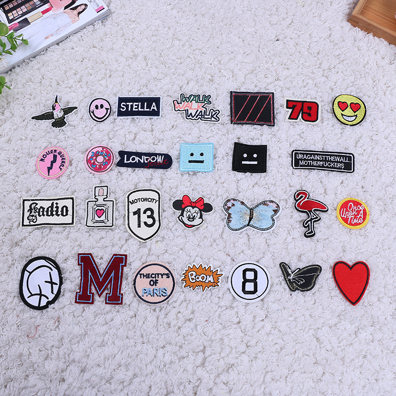Children's Clothing Cartoon Cloth Label Foreign Trade Original Single Cartoon Embroidery High Quality Stitching Mark Manufacturers Batch Custom details Picture