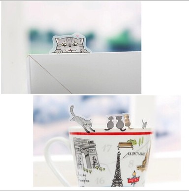 6 sets of cute black and white cat transparent pvc diary and planner decorative stickers from Korean creative stationery Specification image