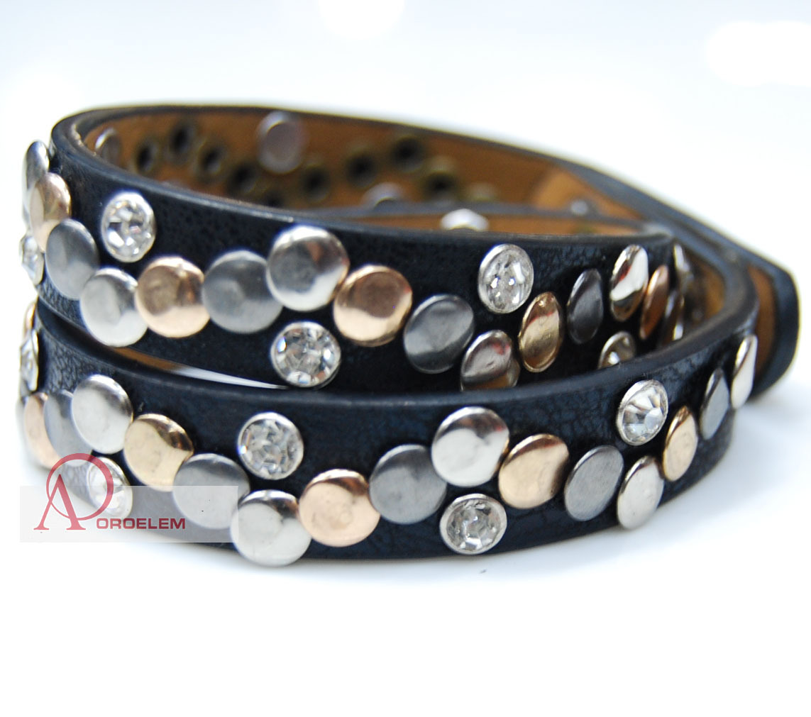 男女时尚个性朋克风多圈手链多圈手镯防过敏点钻手环工厂加工定做产品图