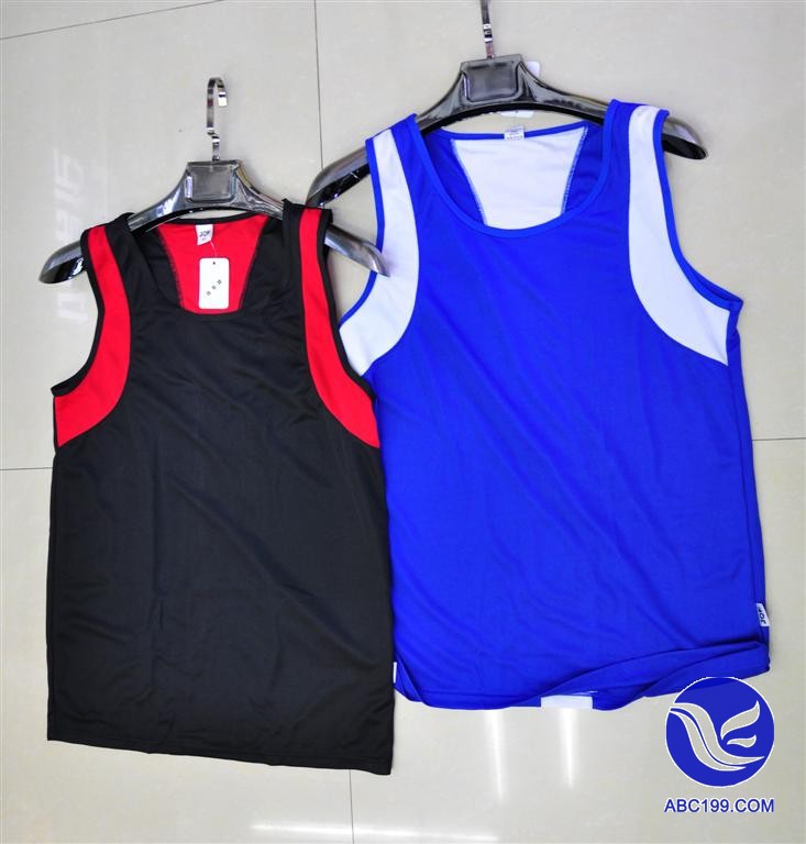 【 Factory Direct Sales 】 Customized 200g spliced process sweat-wicking quick-drying breathable sports vest with short sleeves and wide shoulders details Picture