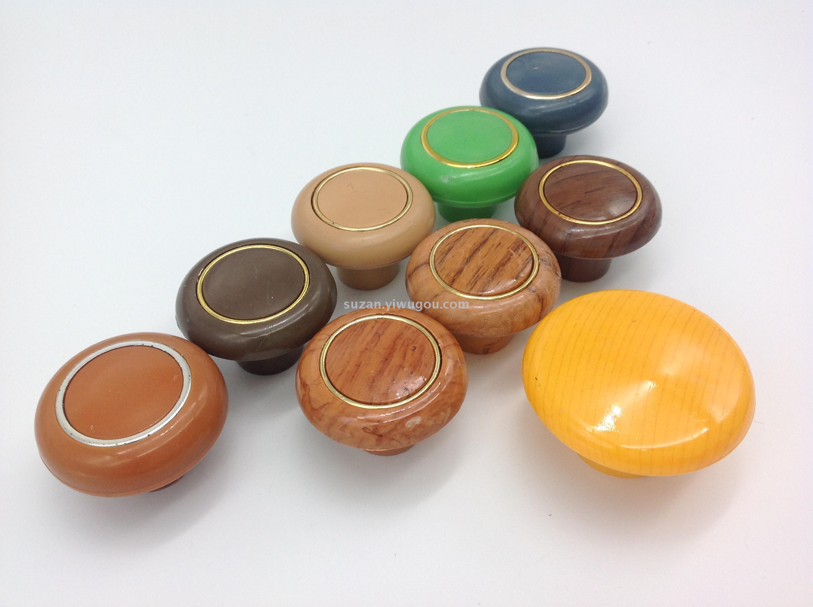 Plastic Wood Grain Single-Button Simple Wardrobe Cabinet Drawer Handle Specification drawing