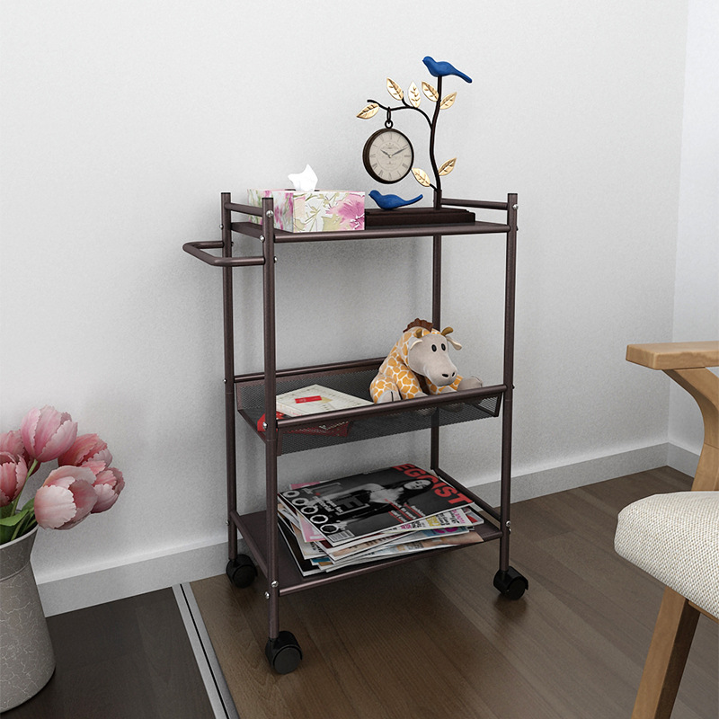 刹车滚轮家用置物架 厨房多功能果蔬手推车 收纳架