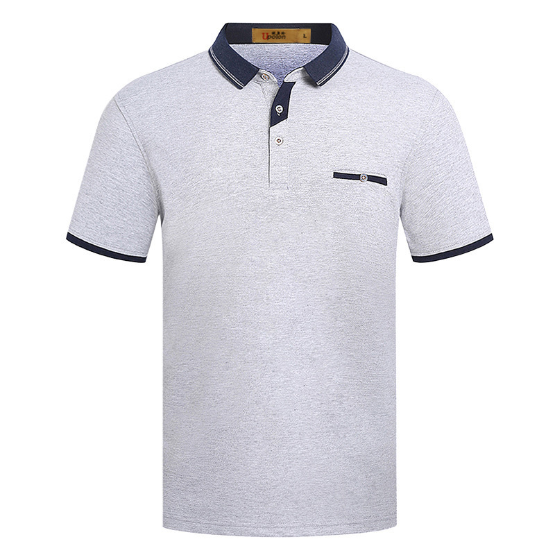 Gris lycra cuello de solapa Polo ropa de trabajo a medida camisa de trabajo manga corta publicidad camiseta letra impresa LOGO