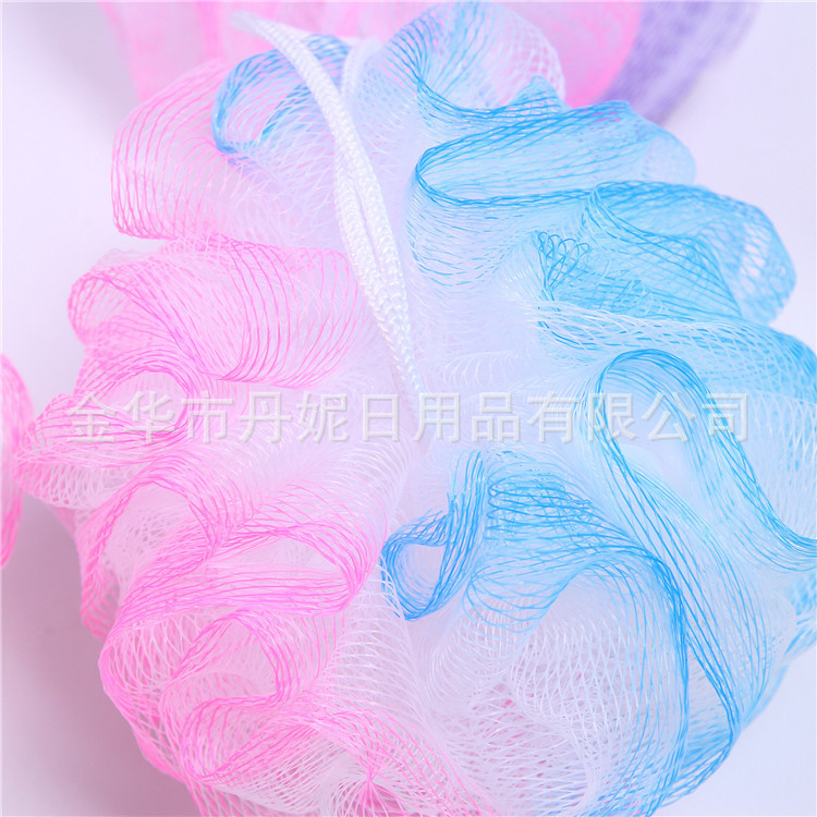 厂家直销 热卖优质三色沐浴花 多彩沐浴球 环保PE 洗澡必备细节图