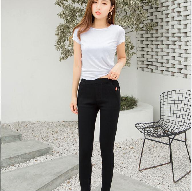 2018 Autumn/Winter new Korean-style black leggings for women, mid-waist, versatile and slimming, small leg pencil magic pants Specification image