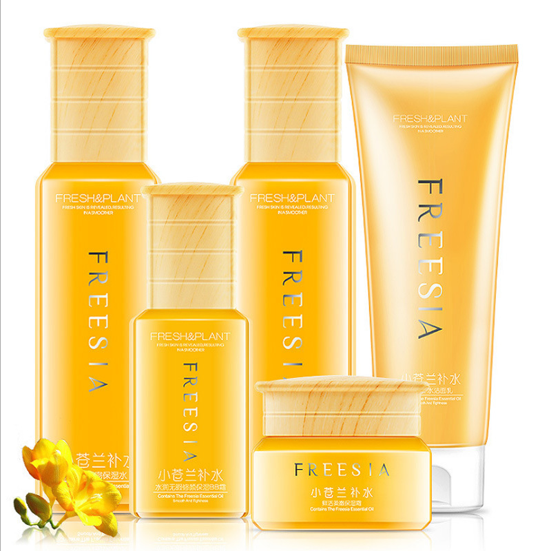 New Freesia hydrating Fresh Skin Five sets moisturizing skin moisturizing facial Skin care Set wholesale students