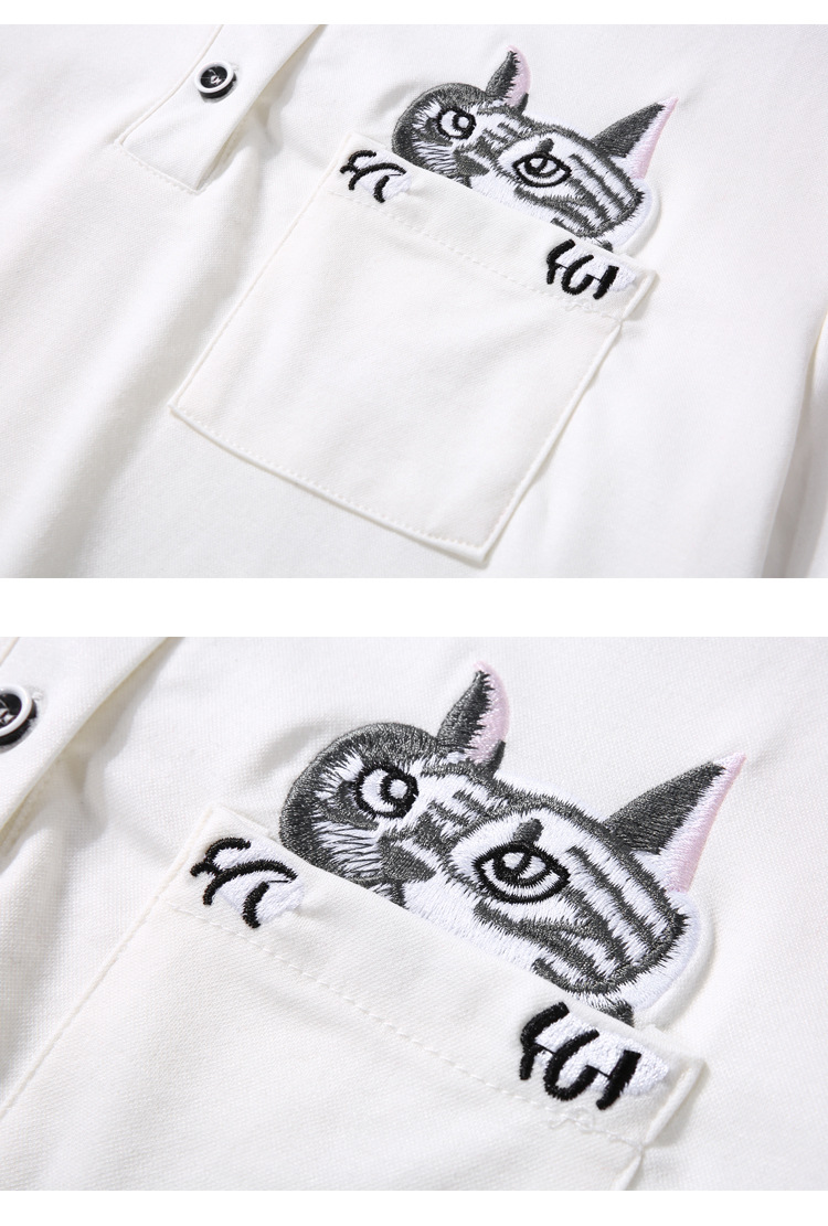 Custom Embroidered Short-Sleeved Polo Shirt For Women 2018 European Personalized Leisure Medium Long Pure Cotton T-Shirt For Women details Picture