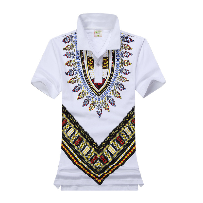 High-end custom-made casual ethnic-style all-cotton lapel Polo shirts, work clothes, short-sleeved advertising shirts, T-shirts with printed words details Picture