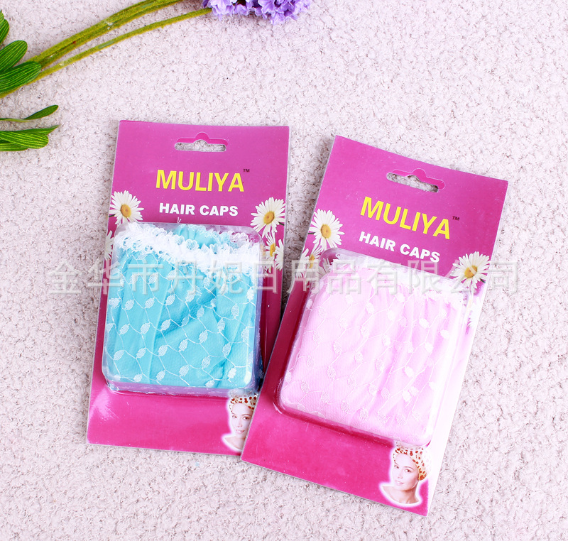 贵夫人浴帽 防水蕾丝浴帽 沐浴帽 洗澡帽 冲凉帽 提花浴帽细节图