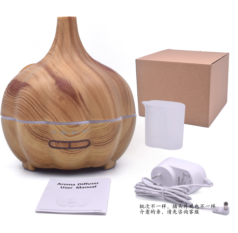 Mini Garlic Air Humidifier household 300ml silent water drop wood grain aromaactor