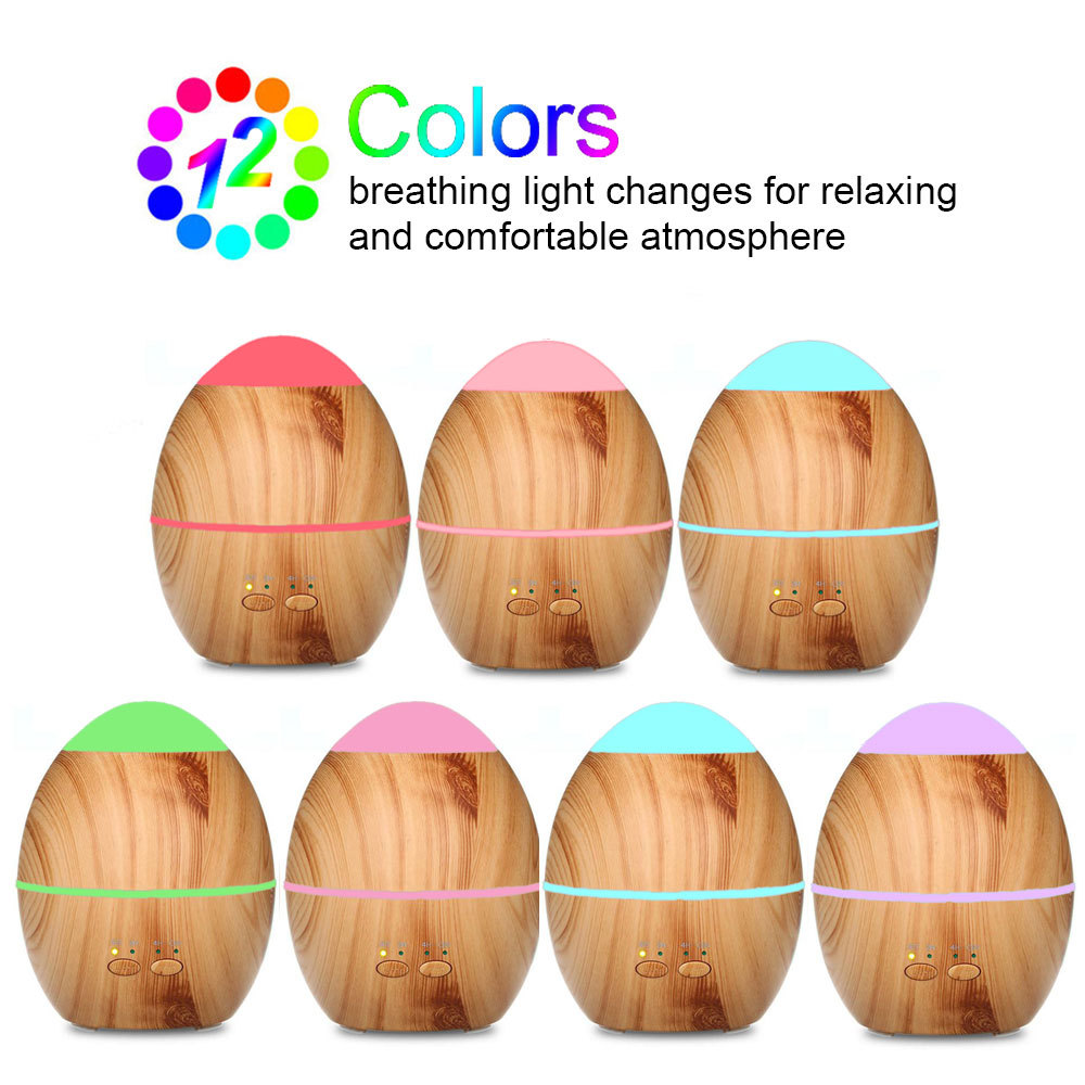 2018 New Product Originality home mini wood grain 300ml aromatherapy machine Humidifier multicolor light water droplets to expand fragrance