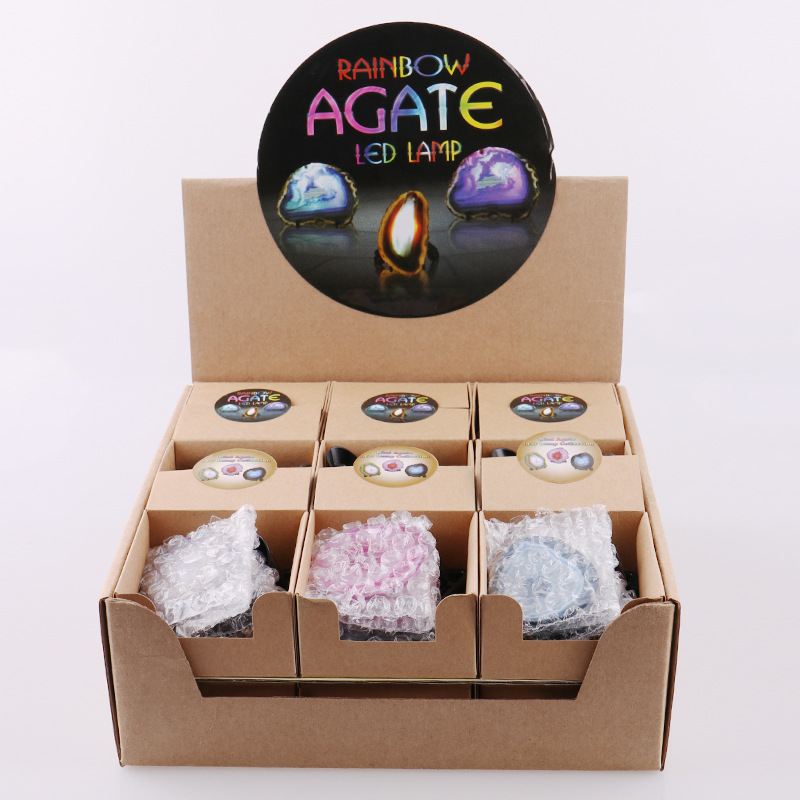 盒装18格装玛瑙灯 创意礼品儿童usb夜灯 家居装饰品