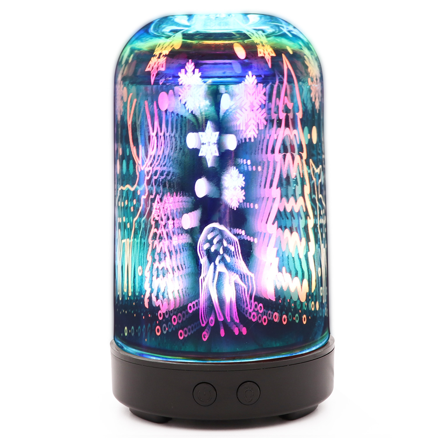 3D glass humidifier ultrasonic household essential oil diffuser colorful new aromatherapy lamp