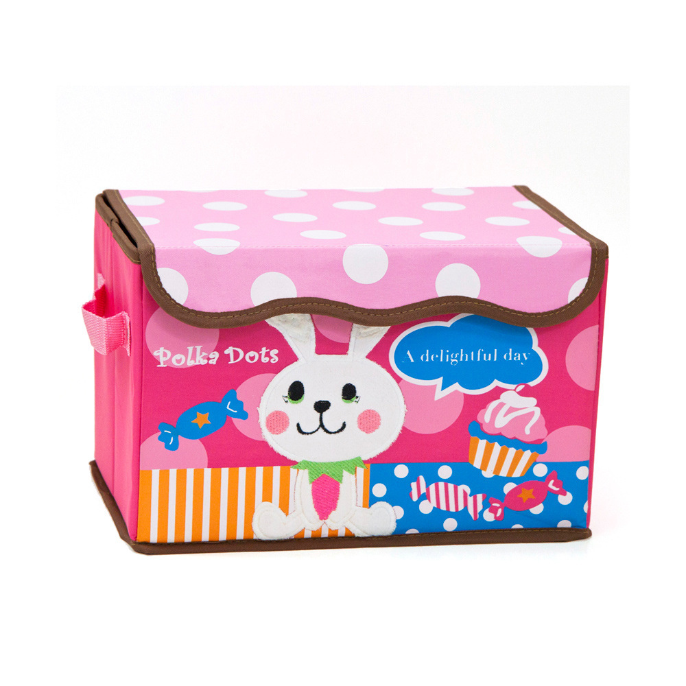 厂家批发 可爱卡通绣花牛津布收纳箱 小号收纳箱 折叠式收纳箱