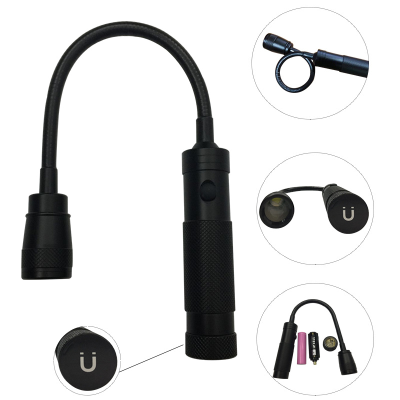 LED strong light flashlight rechargeable maintenance light with magnet working light strong light emergency light