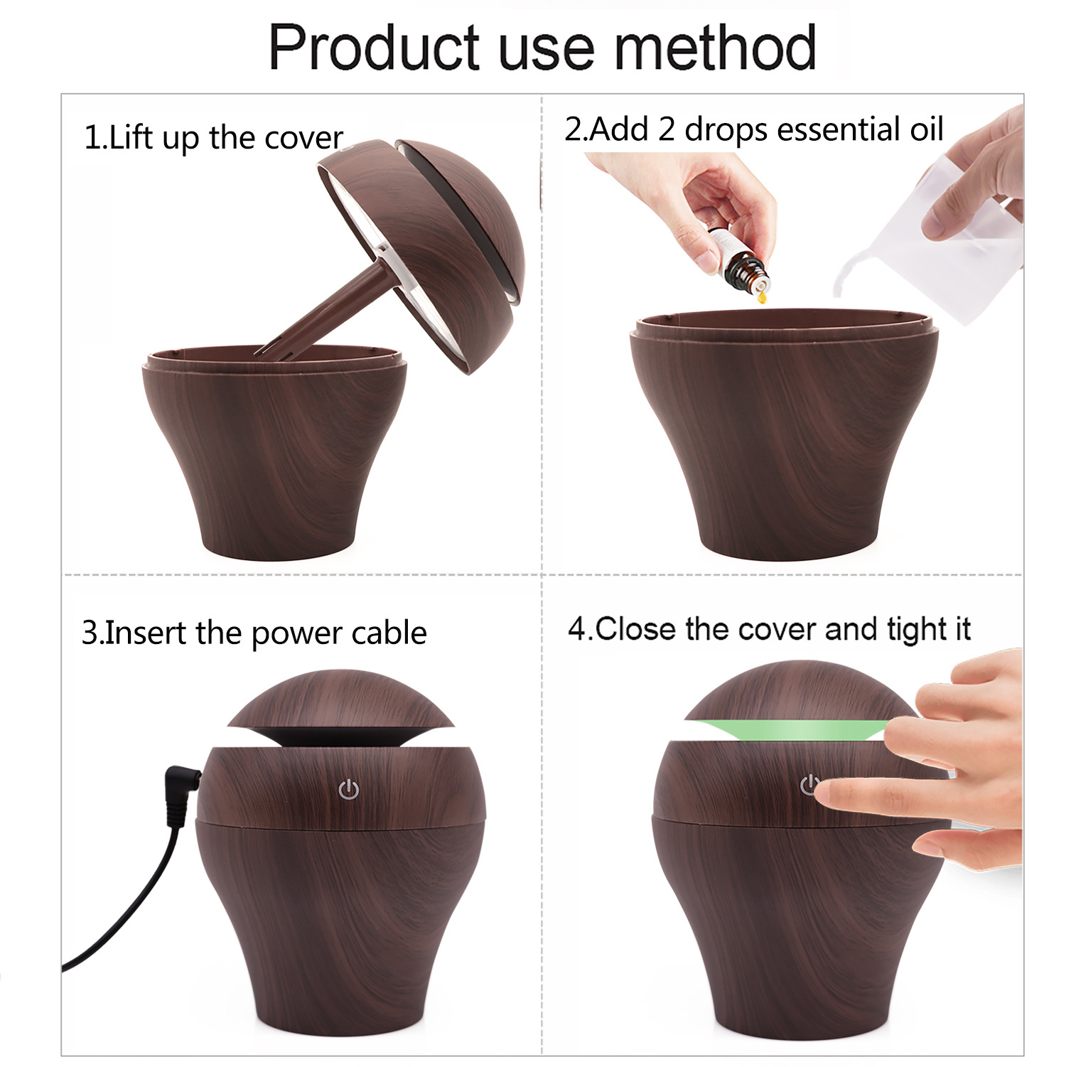 加湿器蘑菇香薰机 静音车载加湿器喷香扩香仪 厂家批发产品图