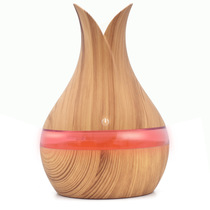 New vase wood grain humidifier household 300ML wood grain aroma machine USB colorful lights