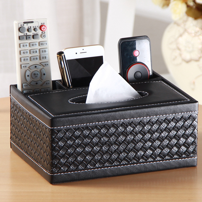 European-style multifunctional paper towel box box Household cute remote control box creative paper box living room wood thumbnail