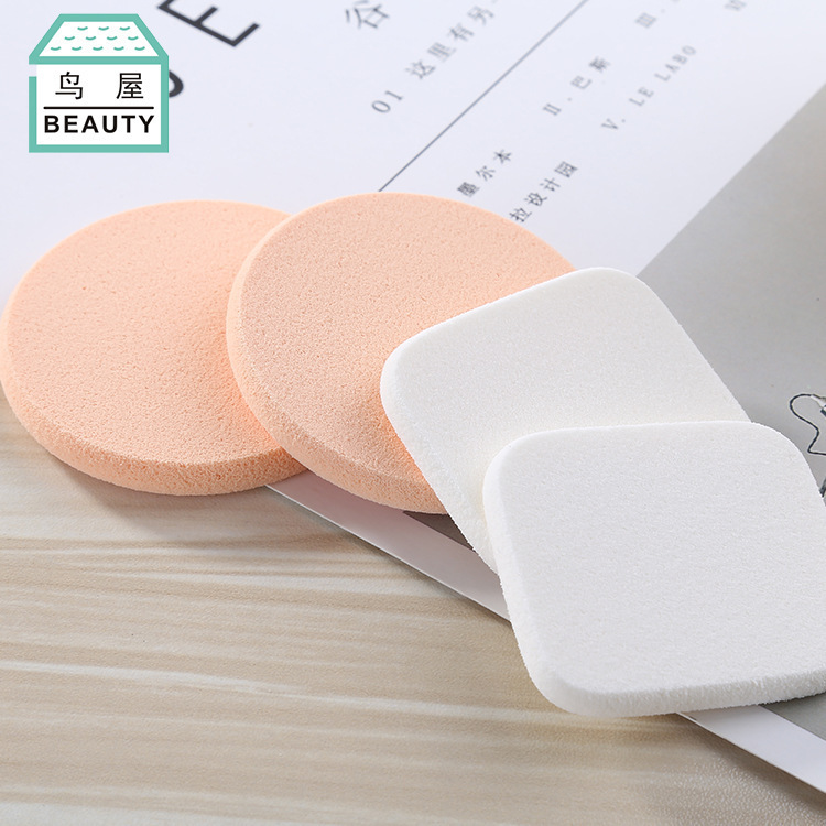 Toriya Factory Direct sales of the new lightweight edging and setting powder puff, a 4-piece round and square combination dry powder puff N356 Specification image