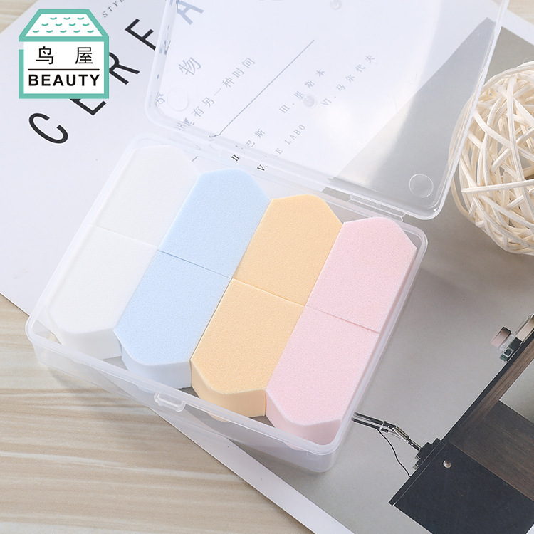 8-piece bird house multi-sided hydrophilic powder puff, dry and wet dual-purpose, enlarged by soaking in water, cosmetic powder puff, one piece, 350 Specification image