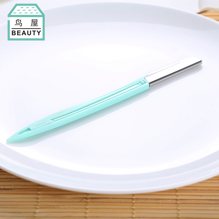 Bird House Factory direct sales of new stainless steel mesh eyebrow trimmer single piece mini eyebrow scraper N254 details Picture