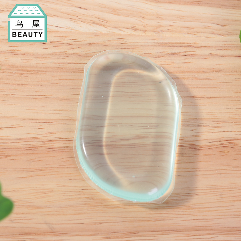 Factory direct sales of leaf-shaped transparent silicone powder puff, dry and wet dual-purpose beauty tool N369, one-piece consignment Application Scenario