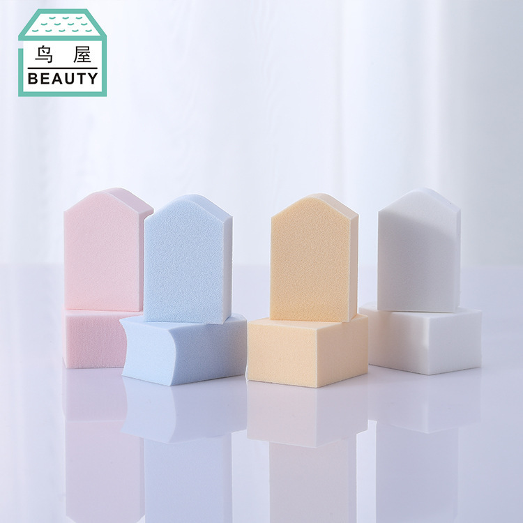 8-piece bird house multi-sided hydrophilic powder puff, dry and wet dual-purpose, enlarged by soaking in water, cosmetic powder puff, one piece, 350 details Picture