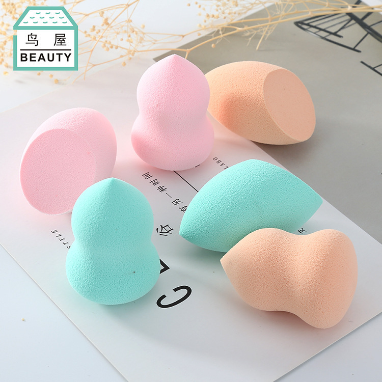 Toriya Beauty Egg Set, non-latex gourd water drop diagonal cut Powder puff 2 pieces, dry powder puff 1 piece, consignment N358 Specification image