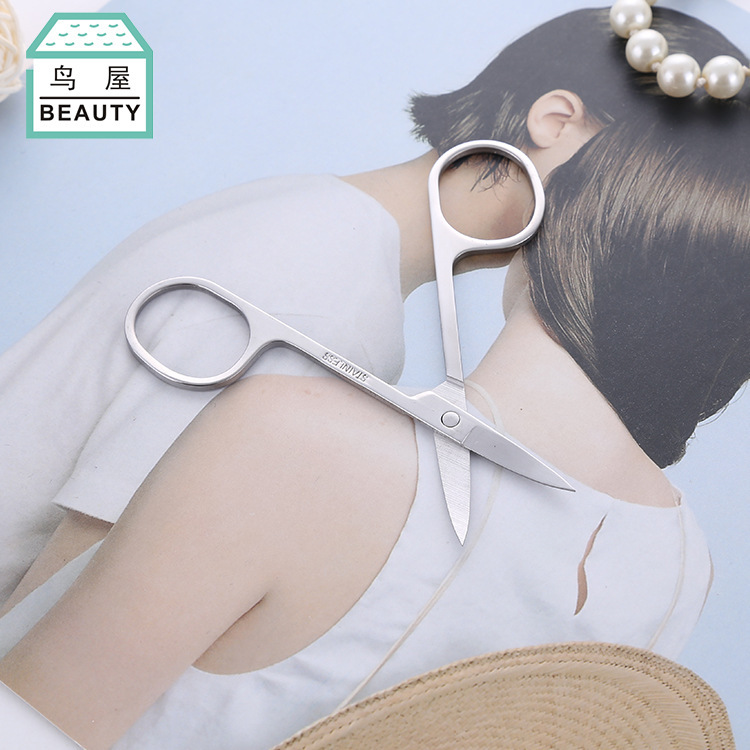 Toriya's new A-type makeup scissors, stainless steel elbow eyebrow shaping scissors, safety beauty scissors manufacturer wholesale N200 Specification image