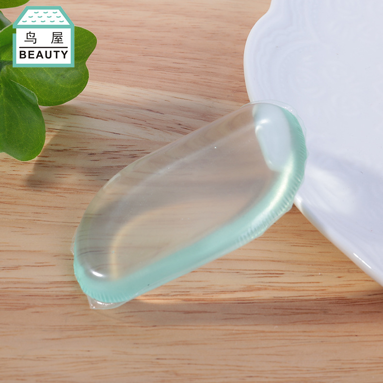 Factory direct sales of leaf-shaped transparent silicone powder puff, dry and wet dual-purpose beauty tool N369, one-piece consignment Specification image