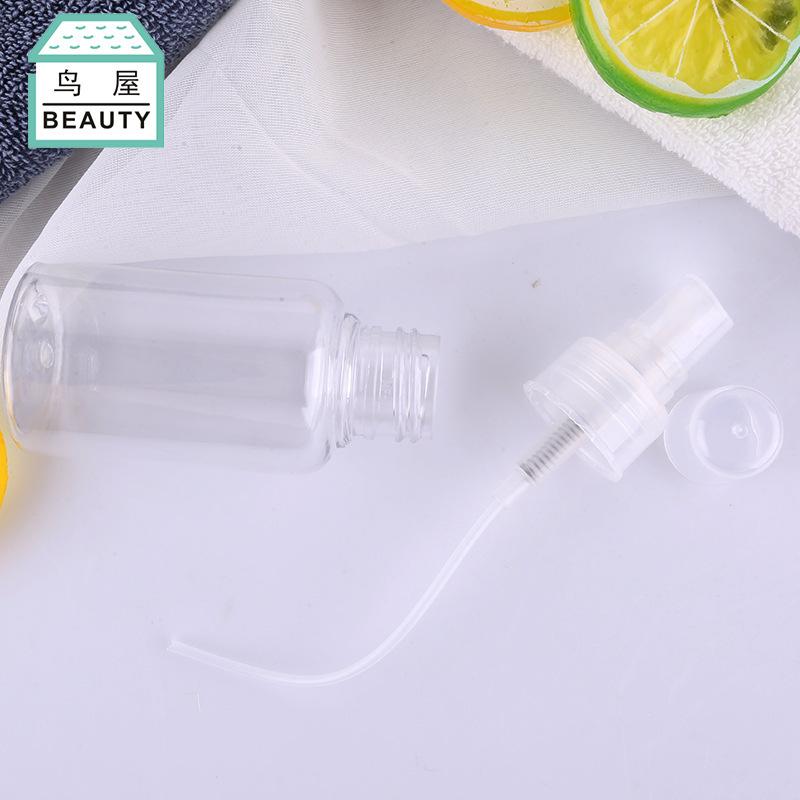 Toriya's new eco-friendly transparent PETG plastic bottle for cosmetic dispensing and spray, 75ml, one-piece consignment N555 Specification image