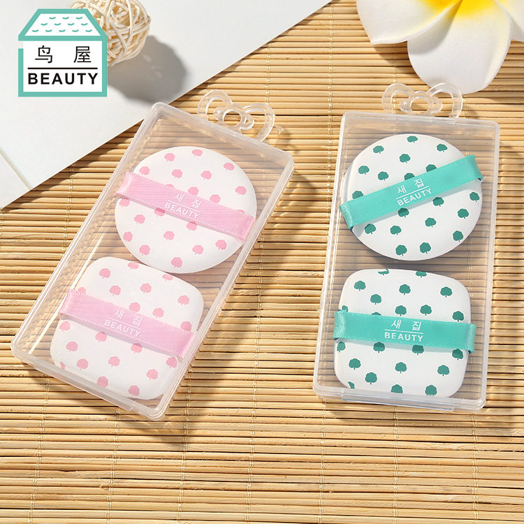 Toriya Factory Direct sales New non-latex air cushion Powder puff Square and round combination 2-piece printed makeup Powder Puff N353 Specification image