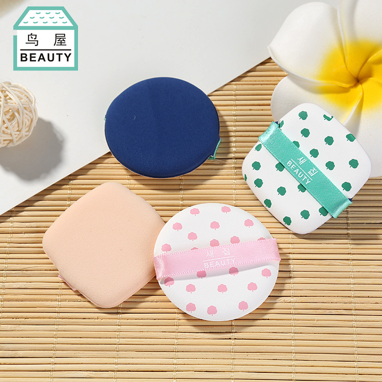 Toriya Factory Direct sales New non-latex air cushion Powder puff Square and round combination 2-piece printed makeup Powder Puff N353 details Picture