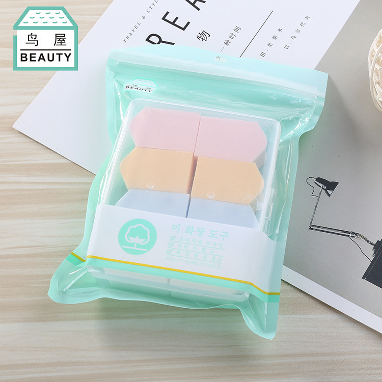 8-piece bird house multi-sided hydrophilic powder puff, dry and wet dual-purpose, enlarged by soaking in water, cosmetic powder puff, one piece, 350 Application Scenario