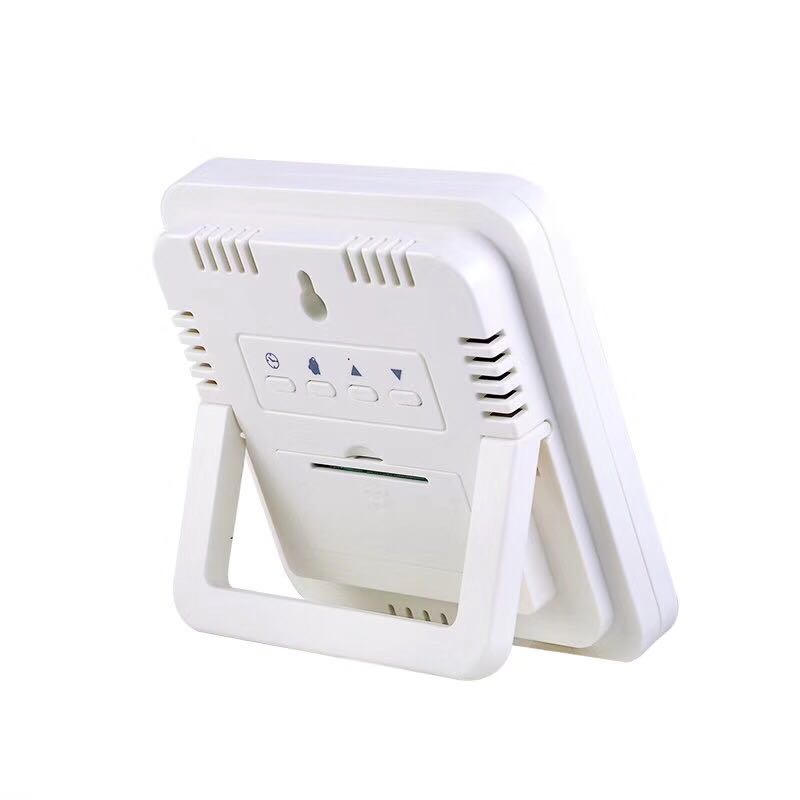 新款多功能电子温湿度计带时间、日期、星期、闹钟细节图