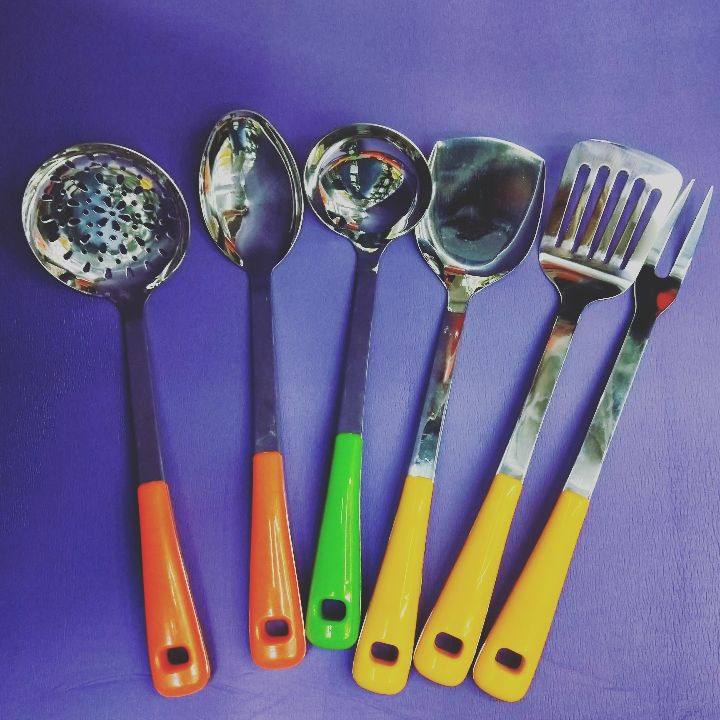 厨房用品六件套 不锈钢锅铲炒菜烹饪勺铲 漏勺漏铲