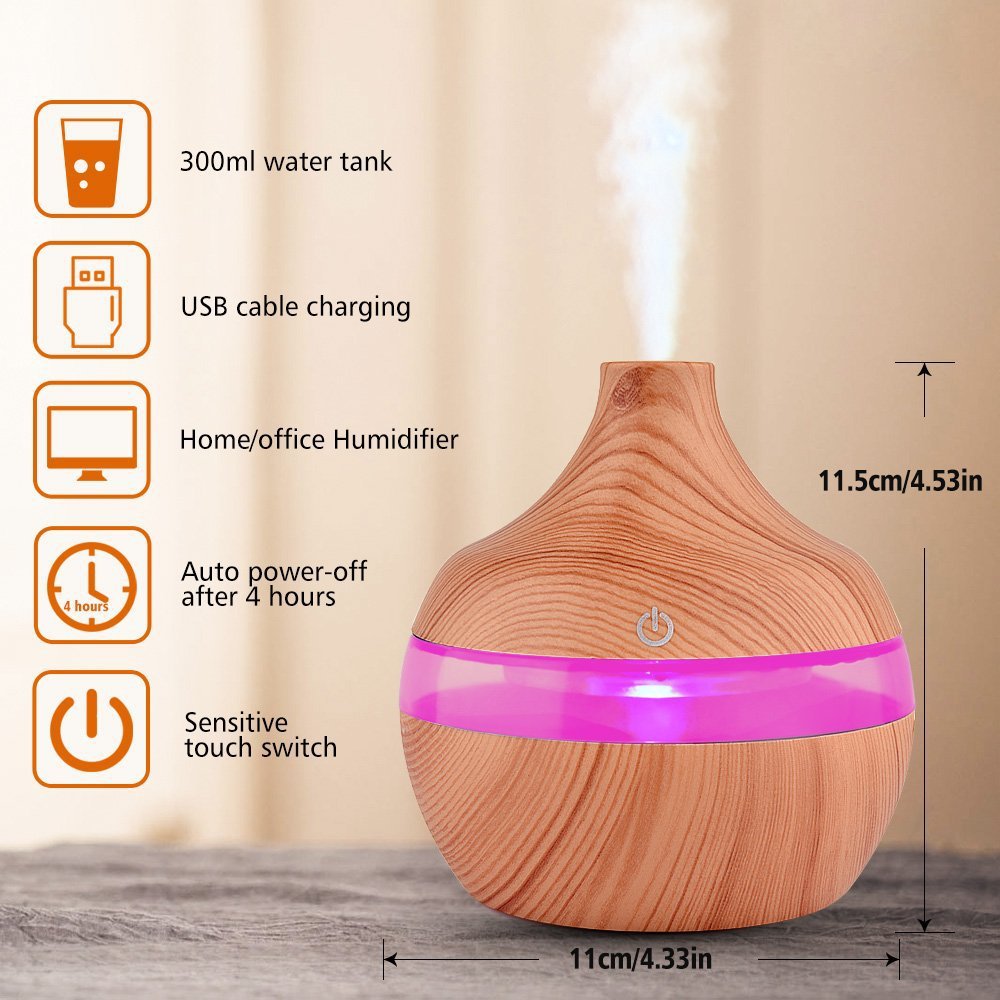 Mini USB humidifier table tip wood grain humidifier