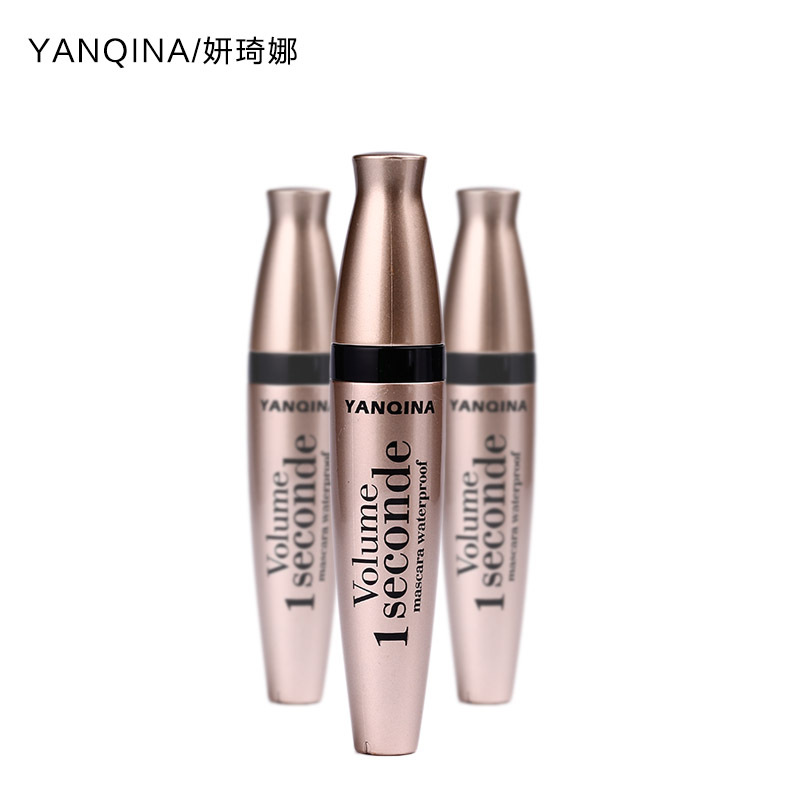 妍琦娜金管黑色睫毛膏硅胶毛刷拉长浓密卷翘睫毛增长液管防水彩妆