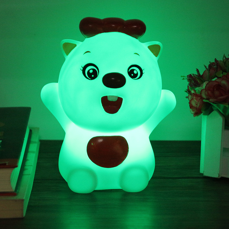 Gift customized colorful small night light atmosphere lamp LED cartoon silica gel pat light Christmas gift