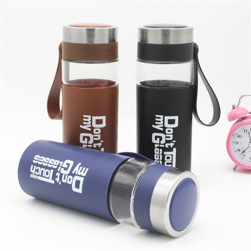 2018 New portable glass cup Creative 700ml large-capacity plastic glass Cup Portable glass tea brewing cup