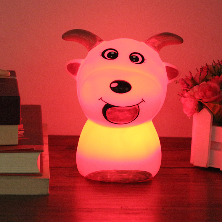 Veal colorful animal light sensing LED atmosphere small night light discoloration pressure relief pat light 3 section 7 batteries details Picture