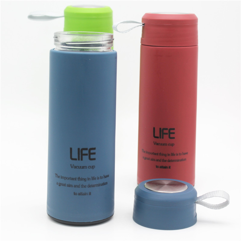2018 New double-layer plastic glass cup, creative anti-drop glass cup, letter-carrying advertising gift cup details Picture