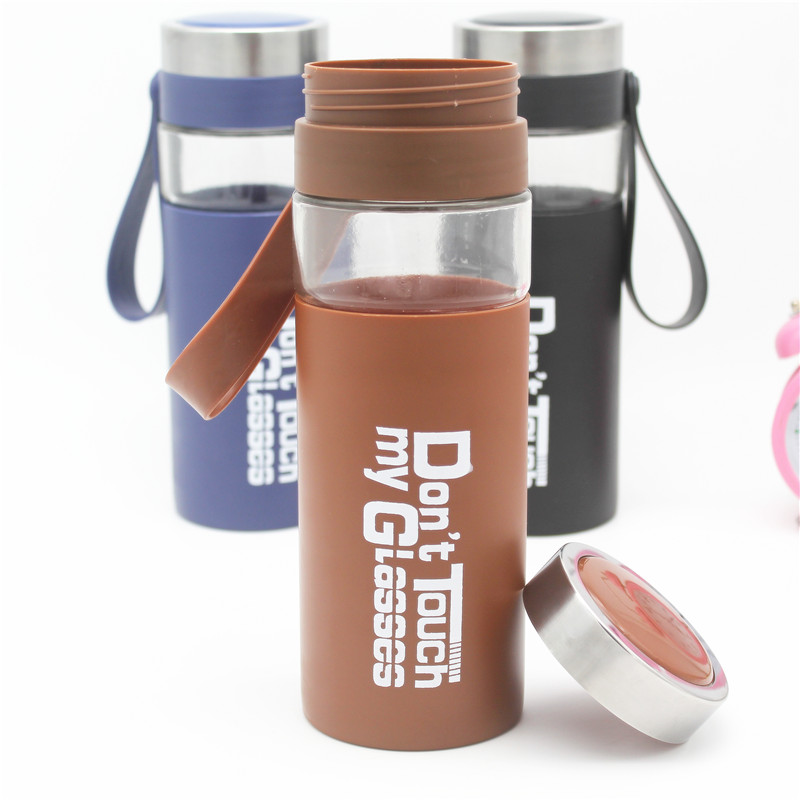 2018 New portable glass cup Creative 700ml large-capacity plastic glass Cup Portable glass tea brewing cup details Picture