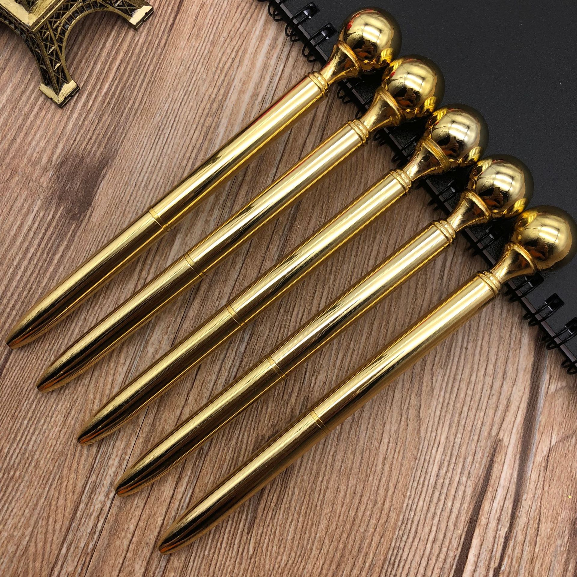 Gold ball pen pearl ball ball pen electroplating bright gold advanced gift pen