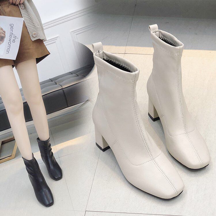 粗跟经典款裸靴细节图