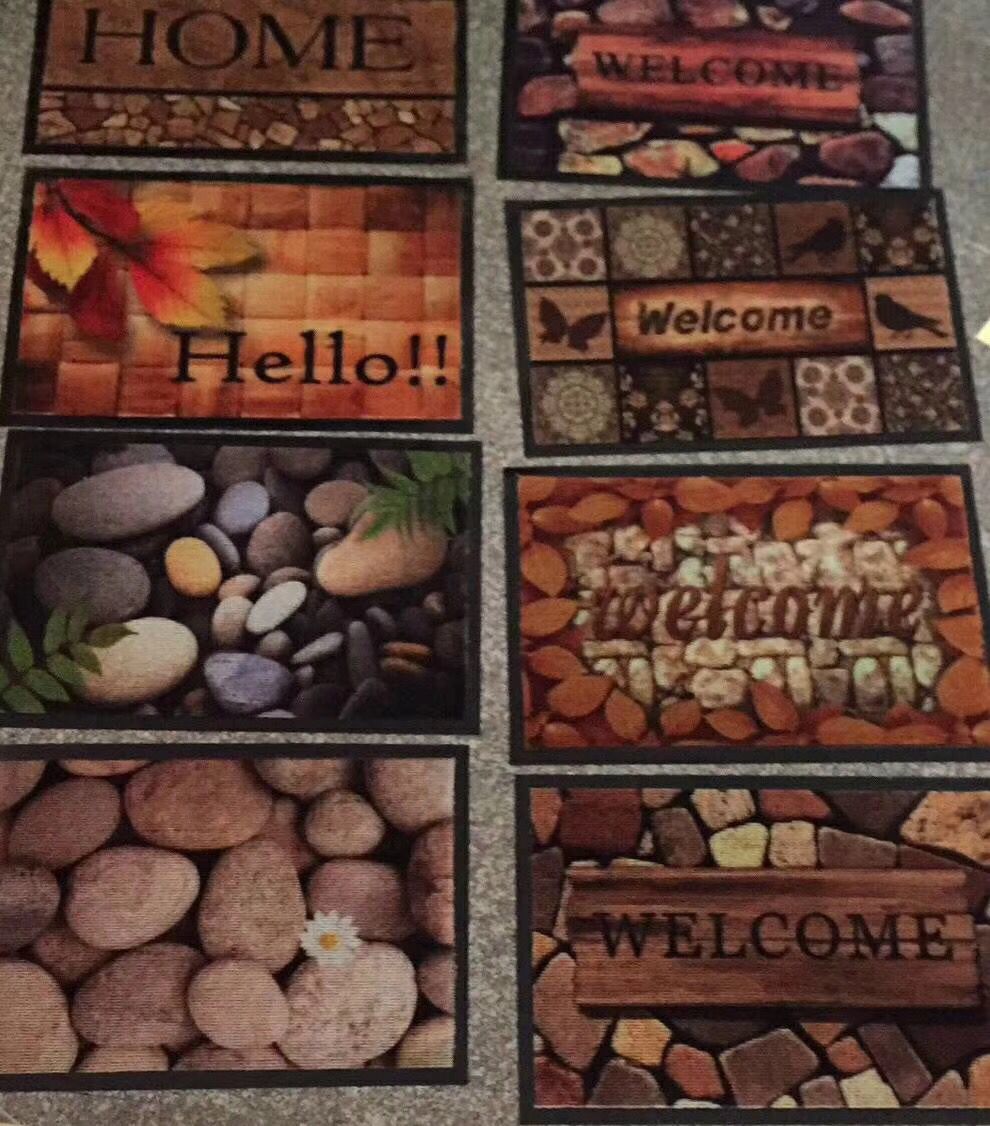 PVC bottom ring velvet printed mat, door mat, anti-slip mat, PVC polypropylene floor mat, foot mat, spray-painted Indy mat, 38*58cm Specification drawing