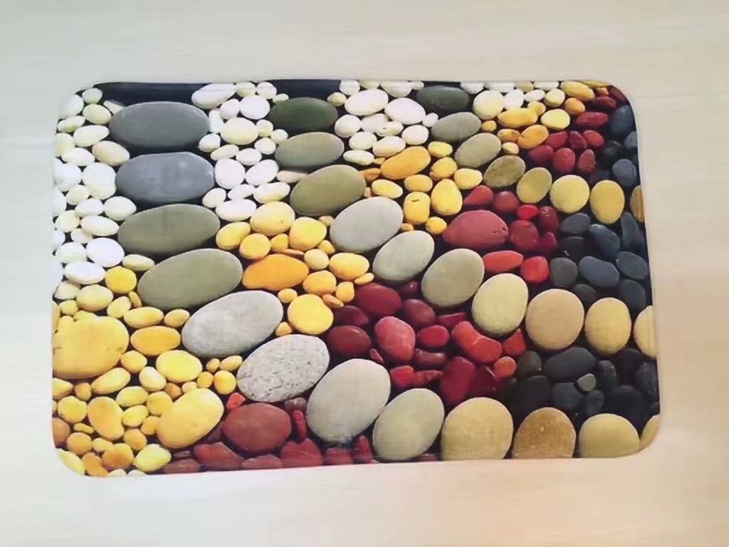 1.0cm thick color-printed coral fleece floor mat, flannel floor mat, anti-slip mat, spray-painted water-absorbing mat full figure